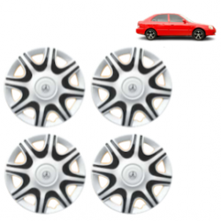 Premium Quality Car Full Wheel Cover Caps Clip Type 12 inches (30.48 cm) (Nike A) (Double Colour Silver-Black) For Accent Viva