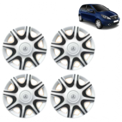 Premium Quality Car Full Wheel Cover Caps Clip Type 12 inches (30.48 cm) (Nike A) (Double Colour Silver-Black) For Indica Vista New