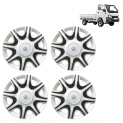Premium Quality Car Full Wheel Cover Caps Clip Type 12 inches (30.48 cm) (Nike A) (Double Colour Silver-Black) For Tata Ace