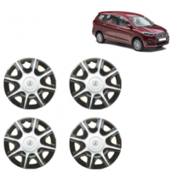 Premium Quality Car Full Wheel Cover Caps Clip Type 12 inches (30.48 cm) (Nike B) (Double Colour Silver-Black) For Ertiga