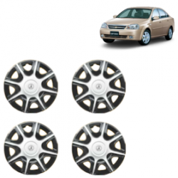 Premium Quality Car Full Wheel Cover Caps Clip Type 12 inches (30.48 cm) (Nike B) (Double Colour Silver-Black) For Optra
