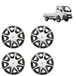 Premium Quality Car Full Wheel Cover Caps Clip Type 12 inches (30.48 cm) (Nike B) (Double Colour Silver-Black) For Tata Ace