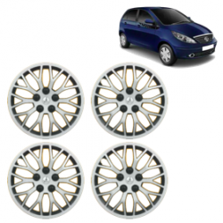 Premium Quality Car Full Wheel Cover Caps Clip Type 12 inches (30.48 cm) (Phoenix) (Double Colour Silver-Black) For Indica Vista New
