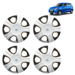Premium Quality Car Full Wheel Cover Caps Clip Type 12 inches (30.48 cm) (Pirus) (Double Colour Silver-Black) For Alto 800