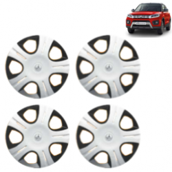 Premium Quality Car Full Wheel Cover Caps Clip Type 12 inches (30.48 cm) (Pirus) (Double Colour Silver-Black) For Brezza