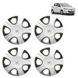 Premium Quality Car Full Wheel Cover Caps Clip Type 12 inches (30.48 cm) (Pirus) (Double Colour Silver-Black) For i20
