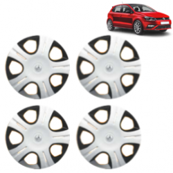 Premium Quality Car Full Wheel Cover Caps Clip Type 12 inches (30.48 cm) (Pirus) (Double Colour Silver-Black) For Polo