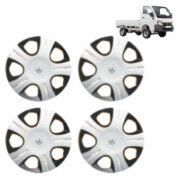 Premium Quality Car Full Wheel Cover Caps Clip Type 12 inches (30.48 cm) (Pirus) (Double Colour Silver-Black) For Tata Ace