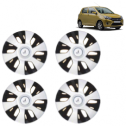 Premium Quality Car Full Wheel Cover Caps Clip Type 12 inches (30.48 cm) (Power) (Double Colour Silver-Black) For Celerio