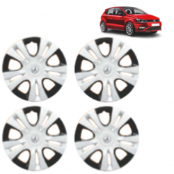 Premium Quality Car Full Wheel Cover Caps Clip Type 12 inches (30.48 cm) (Puma D/C) (Double Colour Silver-Black) For Polo