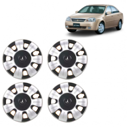 Premium Quality Car Full Wheel Cover Caps Clip Type 12 inches (30.48 cm) (Smart) (Double Colour Silver-Black) For Optra