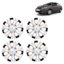 Premium Quality Car Full Wheel Cover Caps Clip Type 12 inches (30.48 cm) (Spider) (Double Colour Silver-Black) For Indigo Manza