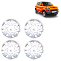 Premium Quality Car Full Wheel Cover Caps Clip Type 12 inches (30.48 cm) (Star) (Silver) For S-Presso