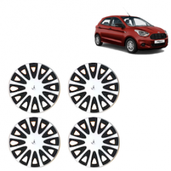 Premium Quality Car Full Wheel Cover Caps Clip Type 12 inches (30.48 cm) (Tracer) (Double Colour Silver-Black) For Figo