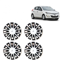 Premium Quality Car Full Wheel Cover Caps Clip Type 12 inches (30.48 cm) (Tracer) (Double Colour Silver-Black) For i20