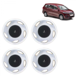 Premium Quality Car Full Wheel Cover Caps Clip Type 12 Inches (Amazer) (Double Colour Silver-Black) For Ertiga
