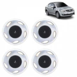 Premium Quality Car Full Wheel Cover Caps Clip Type 12 Inches (Amazer) (Double Colour Silver-Black) For SX4