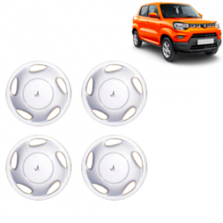 Premium Quality Car Full Wheel Cover Caps Clip Type 12 Inches (Amazer) (Silver) For S-Presso
