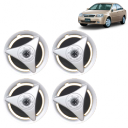 Premium Quality Car Full Wheel Cover Caps Clip Type 12 Inches (ATR) (Double Colour Silver-Black) For Optra