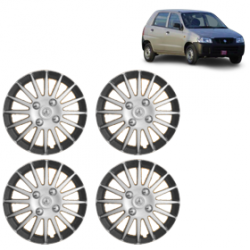 Premium Quality Car Full Wheel Cover Caps Clip Type 12 Inches (Camry A) (Double Colour Silver-Black) For Alto