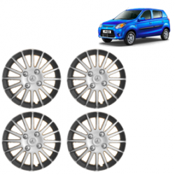 Premium Quality Car Full Wheel Cover Caps Clip Type 12 Inches (Camry A) (Double Colour Silver-Black) For Alto 800