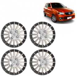 Premium Quality Car Full Wheel Cover Caps Clip Type 12 Inches (Camry A) (Double Colour Silver-Black) For Alto K-10