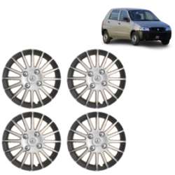Premium Quality Car Full Wheel Cover Caps Clip Type 12 Inches (Camry A) (Double Colour Silver-Black) For Alto New Model