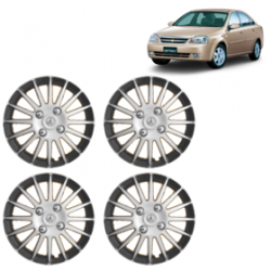 Premium Quality Car Full Wheel Cover Caps Clip Type 12 Inches (Camry A) (Double Colour Silver-Black) For Optra