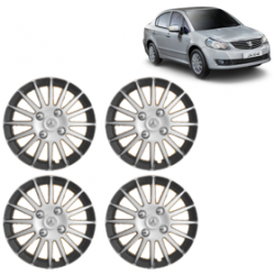 Premium Quality Car Full Wheel Cover Caps Clip Type 12 Inches (Camry A) (Double Colour Silver-Black) For SX4