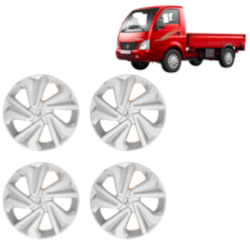 Premium Quality Car Full Wheel Cover Caps Clip Type 12 Inches (Corona) (Silver) For Tata Ace