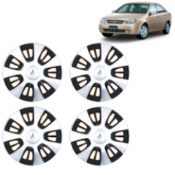 Premium Quality Car Full Wheel Cover Caps Clip Type 12 Inches (FX) (Double Colour Silver-Black) For Optra