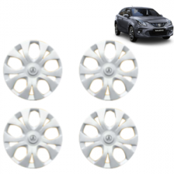 Premium Quality Car Full Wheel Cover Caps Clip Type 12 Inches (Maddy) (Double Colour Silver-Black) For Baleno New Model