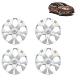 Premium Quality Car Full Wheel Cover Caps Clip Type 12 Inches (Maddy) (Double Colour Silver-Black) For Fiesta