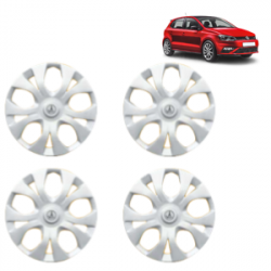 Premium Quality Car Full Wheel Cover Caps Clip Type 12 Inches (Maddy) (Double Colour Silver-Black) For Polo