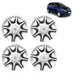 Premium Quality Car Full Wheel Cover Caps Clip Type 12 Inches (Nike A) (Double Colour Silver-Black) For Indica Vista New