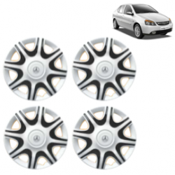 Premium Quality Car Full Wheel Cover Caps Clip Type 12 Inches (Nike A) (Double Colour Silver-Black) For Indigo New Model
