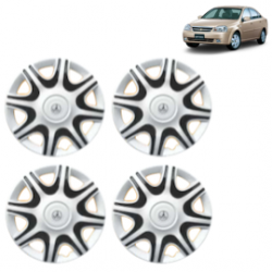 Premium Quality Car Full Wheel Cover Caps Clip Type 12 Inches (Nike A) (Double Colour Silver-Black) For Optra