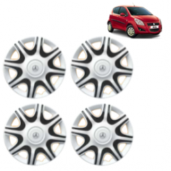 Premium Quality Car Full Wheel Cover Caps Clip Type 12 Inches (Nike A) (Double Colour Silver-Black) For Ritz
