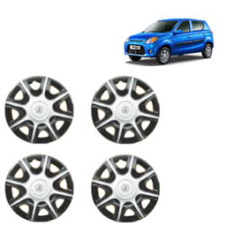 Premium Quality Car Full Wheel Cover Caps Clip Type 12 Inches (Nike B) (Double Colour Silver-Black) For Alto 800