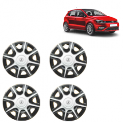 Premium Quality Car Full Wheel Cover Caps Clip Type 12 Inches (Nike B) (Double Colour Silver-Black) For Polo