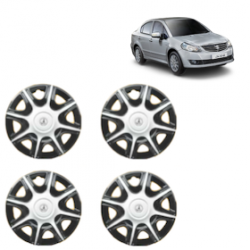 Premium Quality Car Full Wheel Cover Caps Clip Type 12 Inches (Nike B) (Double Colour Silver-Black) For SX4