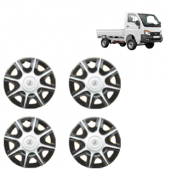 Premium Quality Car Full Wheel Cover Caps Clip Type 12 Inches (Nike B) (Double Colour Silver-Black) For Tata Ace