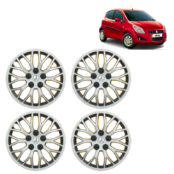 Premium Quality Car Full Wheel Cover Caps Clip Type 12 Inches (Phoenix) (Double Colour Silver-Black) For Ritz