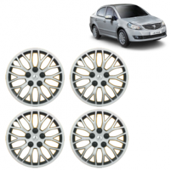 Premium Quality Car Full Wheel Cover Caps Clip Type 12 Inches (Phoenix) (Double Colour Silver-Black) For SX4