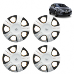 Premium Quality Car Full Wheel Cover Caps Clip Type 12 Inches (Pirus) (Double Colour Silver-Black) For Baleno New Model