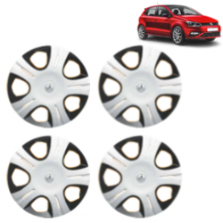 Premium Quality Car Full Wheel Cover Caps Clip Type 12 Inches (Pirus) (Double Colour Silver-Black) For Polo