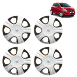 Premium Quality Car Full Wheel Cover Caps Clip Type 12 Inches (Pirus) (Double Colour Silver-Black) For Ritz