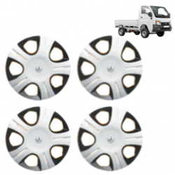 Premium Quality Car Full Wheel Cover Caps Clip Type 12 Inches (Pirus) (Double Colour Silver-Black) For Tata Ace