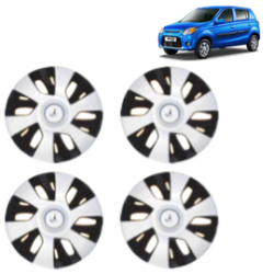 Premium Quality Car Full Wheel Cover Caps Clip Type 12 Inches (Power) (Double Colour Silver-Black) For Alto 800