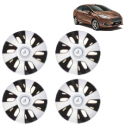 Premium Quality Car Full Wheel Cover Caps Clip Type 12 Inches (Power) (Double Colour Silver-Black) For Fiesta
